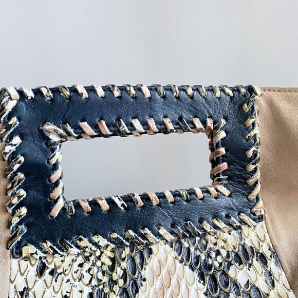 Vintage Reign Deerskin Faux Snakeskin  Convertible Clutch Shopping bag - Picture 4 of 10